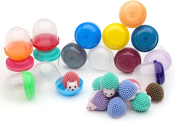 Entervending Hedgehog Mini Toys for Kids - 100 Pcs of 1.1 Inch Plastic Capsules & Hedgehog Toy Figurines - Bulk Toys - Easter Basket Stuffers