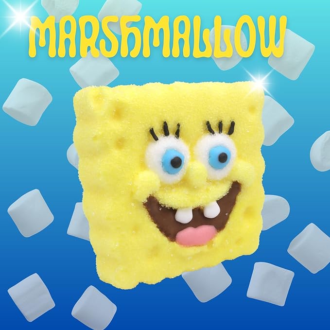 SpongeBob SquarePants Candy, Giant Sugar Coated Marshmallows, Individually Wrapped Party Favors, 4 Count Box