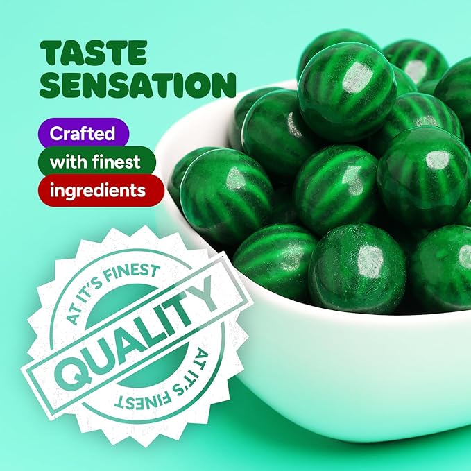 Gumballs for Gumball Machine Refills - Watermelon Large Gumball - 1 Inch Gum Ball for Vending Machine - Assorted Colors Chewing Gum - Bubble Gum Bulk 1.7 Lb