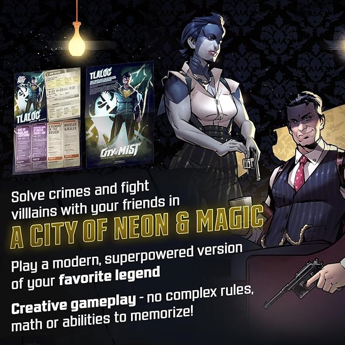 Son of Oak City of Mist Starter Box - Beginner-Friendly Tabletop RPG Set, Includes Streamlined Rulebooks, Pre-Made Characters, Shark Tank Adventure, Custom Dice, Maps, Tokens, and Status Trackers