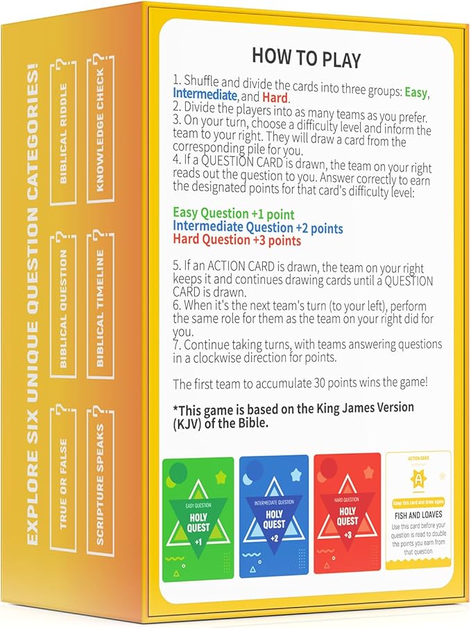 A Fun and Meaningful Bible Trivia Game, 400 Cards, Perfect for Bible Study, Youth Groups and Church Gatherings, Fun Christian Trivia Game for Adults and Family, A Great Christian Gift
