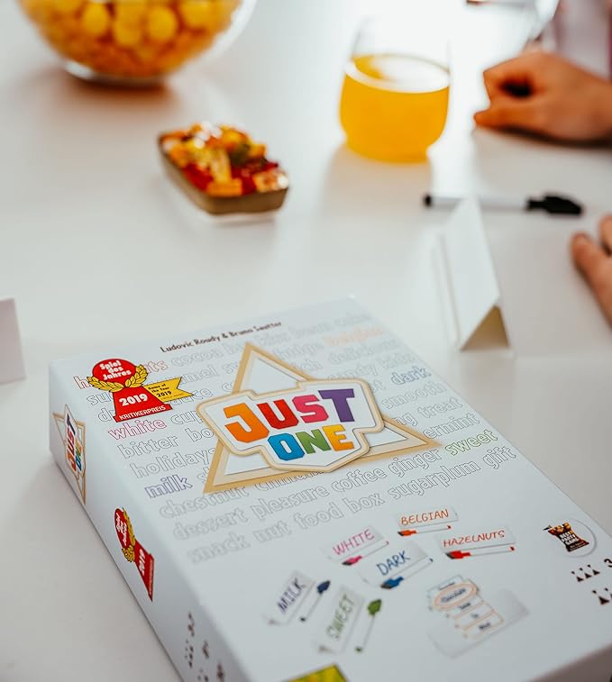Just One Party Game (White Box) - Cooperative Word Guessing Fun for Friends and Family! Ages 8+, 3-7 Players, 20 Minute Playtime, Made by Repos Production