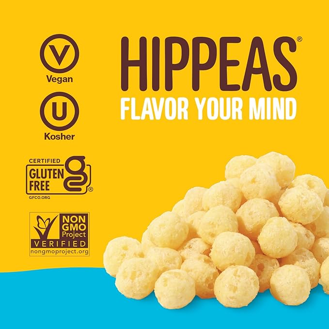Hippeas Cheezy Cheddar Pops, 0.5 Ounce (Pack of 15), 2g Protein, Fiber, Vegan, Gluten-Free, Crunchy, Plant Protein Snacks