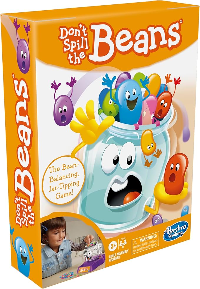 Hasbro Gaming Don't Spill The Beans Game for Kids, Easy and Fun Balancing Game for Children Ages 3 and Up, Preschool Games for 2 Players, Kids Board Games