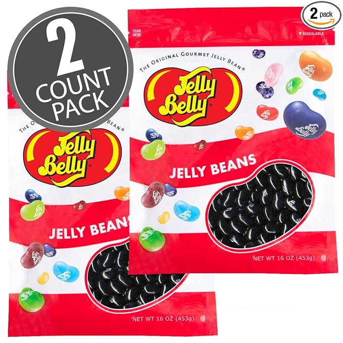 Jelly Belly Licorice Jelly Beans - 2 Pounds in Resealable Bags (2 x 16 Ounces) - Genuine, Official, Straight from the Source