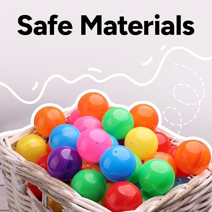 Entervending Empty Colored Round Capsules 2 inch 50 pcs Bulk 7 Colors Capsule for Gumball Machines Plastic Containers 50 mm