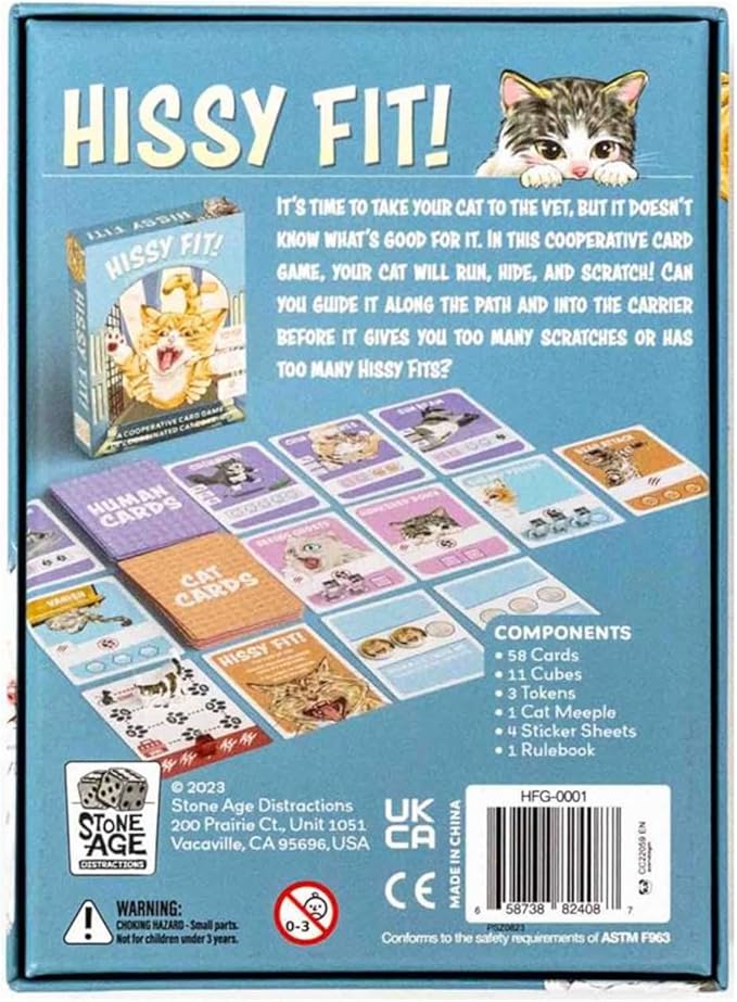 Hissy Fit - A Cooperative Card Game of Coordinated Cat Coaxing, Solo & Co-Op, Family-Friendly , Ages 8+, 1-4 Players, 20 Min