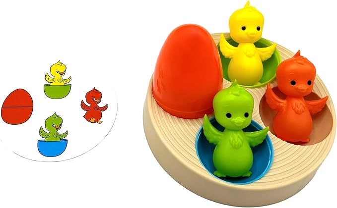 MUKIKIM Duck Duck Goose - Color Sorting & Shape Stacking Board Game Challenge. Educational & Fine Motor Skills Learning Fun for Ages 3+, Toddlers & Preschoolers! No Batteries Required