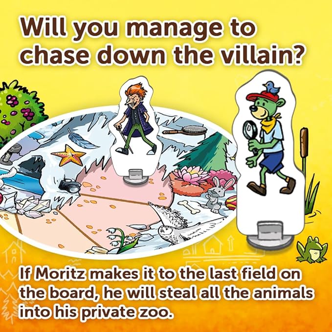 Trefl Spy Guy Animals Junior Cooperative Detective Game, Family Board Game, Meet The Animals, Huge Cartoon Board, for Adults and Children Aged 3 and Over