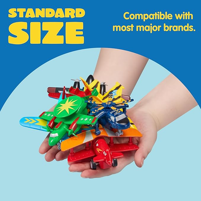 JOYIN 16 Pcs Pull Back Airplane Toys, Boys Plane Playset, Aircraft Incl Helicopter, Fighter, Bomber, Biplane Toy, Gifts for Toddler Kids 3+ Years Old, Kids Presents, Easter Basket Stuffers