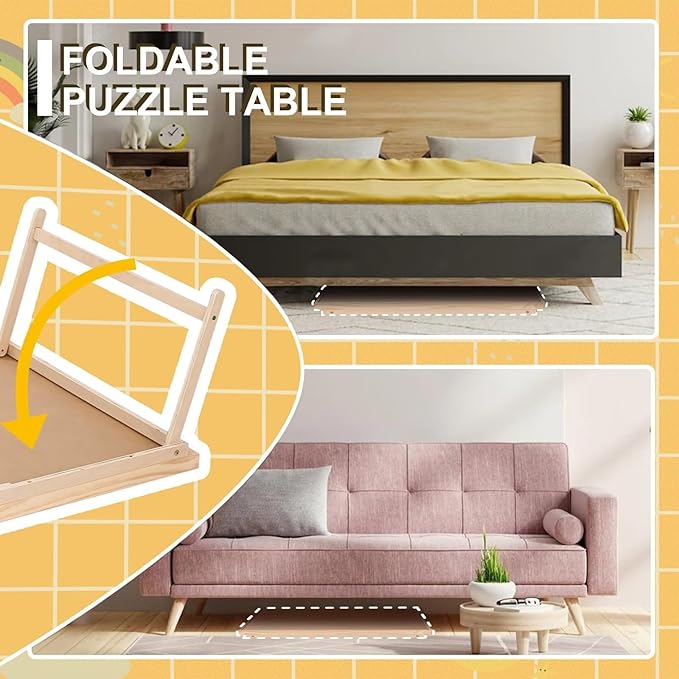 Puzzle Board 2000 Pieces, 41.3"x 29.5" Jigsaw Puzzle Table with 4 Drawers and Cover,Portable Board GameTable with Folding Legs for Adults and Teens