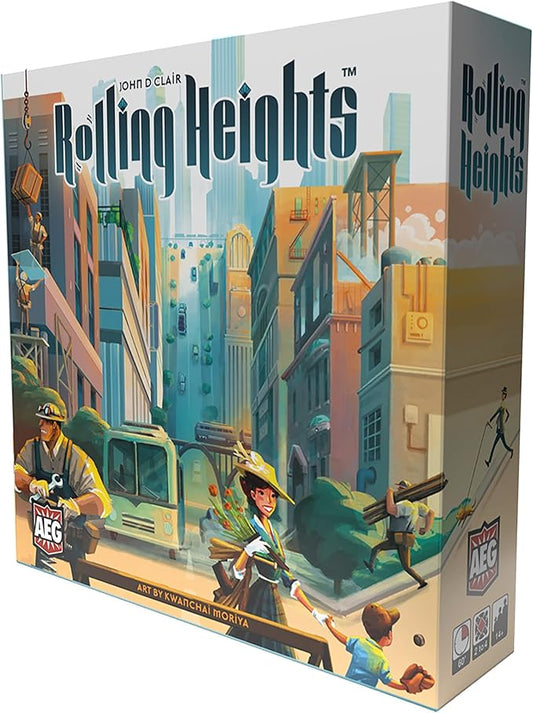 AEG Rolling Heights | Roll Your Meeples, Build The City | Push Your Luck, Pool Building Construction Game Set in The 1920's | 2-4 Players | Ages 10+