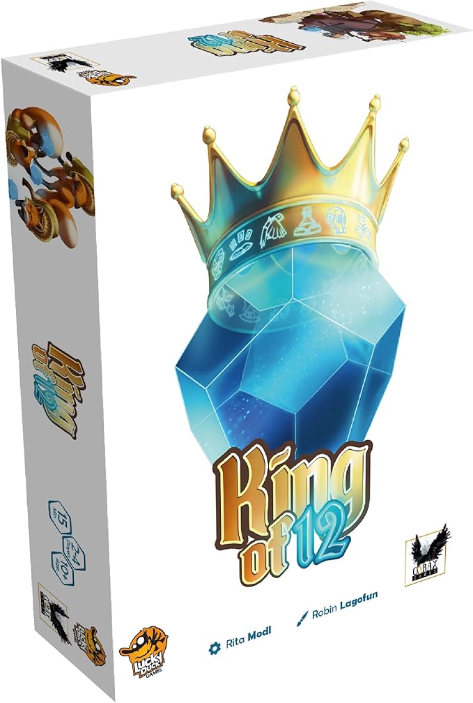 King of 12 Board Game - Conquer The Kingdom and Claim The Throne! Strategy Game, Family Game for Kids and Adults, Ages 10+, 2-4 Players, 20-40 Minute Playtime, Made by Lucky Duck Games