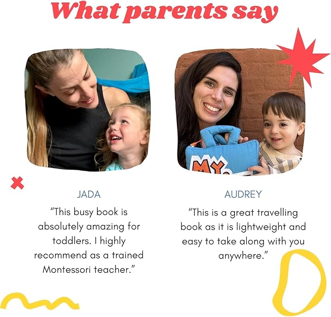 My Quiet Book - Toddler Travel Essential, Car Plane Activity Books, Montessori Busy Board Book, Airplane Toys for Toddlers 1-3, Gifts for 1 2 3 4 Year Old Girl, Birthday Gifts Toys Age 2-4