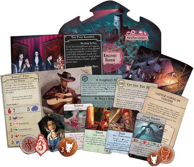 Arkham Horror Under Dark Waves Board Game Expansion - New Locations, Investigators, and Terror! Cooperative Mystery Game, Ages 14+, 1-6 Players, 2-3 Hour Playtime, Made by Fantasy Flight Games