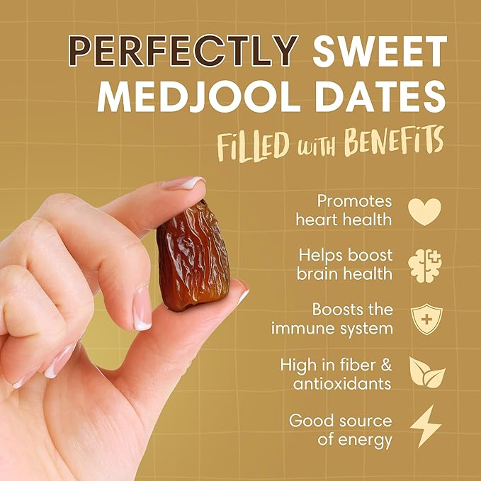 DORREL - Medjool Dates, Individually Wrapped Snacks for High Energy, Nutritious Snack, Delicious, Kosher & Non-GMO Dates Individually Packaged for Convenient Handling, Pack of 1, 8.8 oz / 250 g