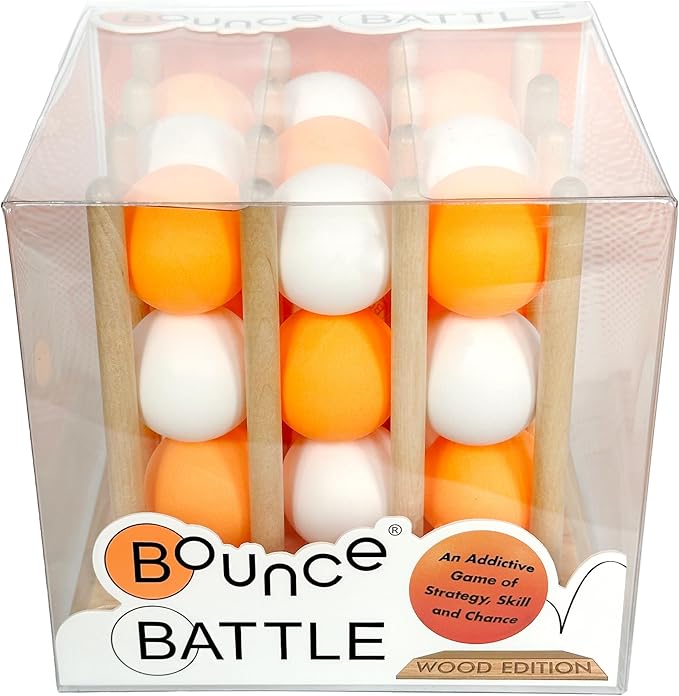 Wood Edition Game Set - Multiplayer Fun Games for Kids & Adults - Addictive Bounce Ball Games w/Multiple Battle Styles - Ultimate Family Games of Strategy & Chance