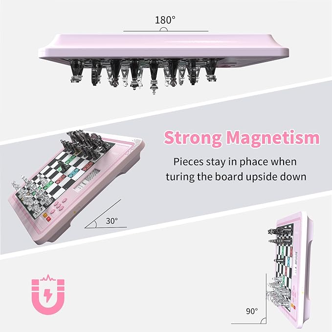 Electronic Chess Set, Computer Chess Game, Chess Set Board Game, Electronic Chess Game, LEDs, Built-in Battery, Great Partner for Play and Practice