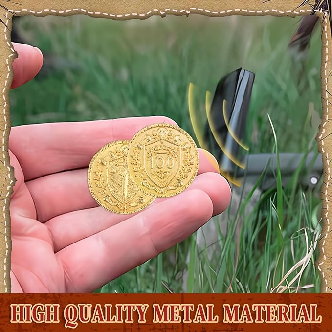 Byhoo 50 PCS Metal DND Coins, 1.2" Gold Silver Copper Tokens with Face Value for Board Game and Tabletop RPG, Fantasy Metal Coins for Pirate Game Party Cosplay