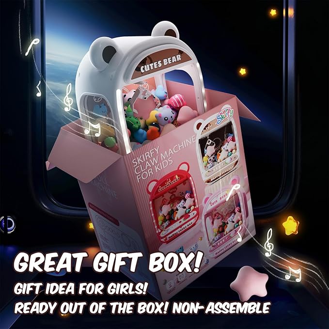 Skirfy Claws Machines for Kids,Unicorns Toys for Girls Age 6+,Mini Vending Machines with Squishyes Fidgets Toys,Candy Dispenser Machines,Claws Game,Birthday Gifts