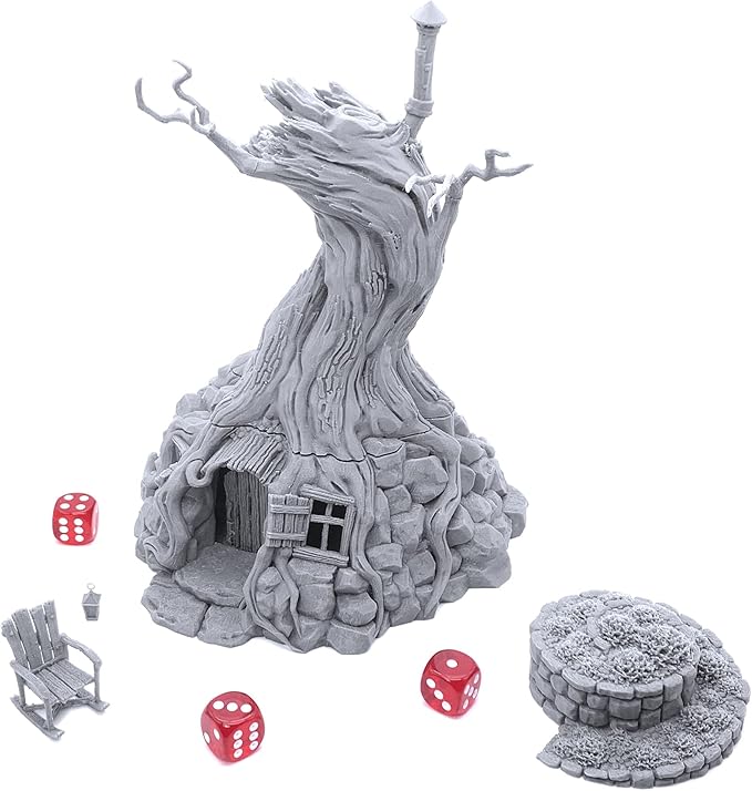 Witch's Hovel DND Terrain Compatible with Dungeons and Dragons, 28mm Miniature Wargaming, Tabletop RPGs, Wargame Scenery