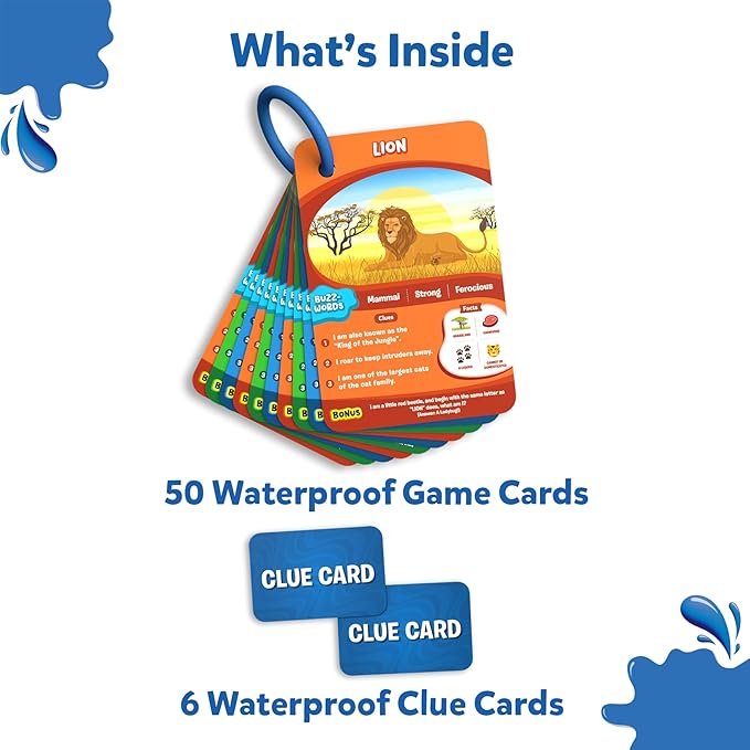 Skillmatics Card Game - Guess in 10 Splash, Educational Toy & Game for Pool, Beach, Boat Trips, Fun Travel Gift for Kids, Teens & Adults, Ages 6, 7, 8, 9 & Up, 2-6 Players