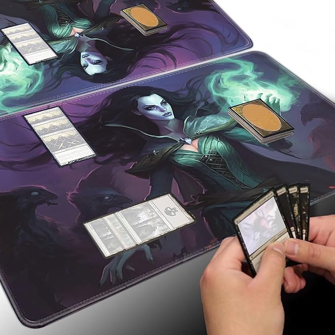 Board Game for TCG Playmat Table Mats Games Size 60X35 cm Mousepad Compatible for MTG RPG CCG Trading Card Game Play mats with 6 Dice (Playmat 125)
