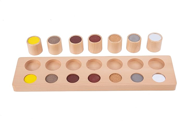 Montessori Sensory Toys for Babies 6-12 Months Wooden Touch & Match Board, Sensory Games for Kids 2 3 4 Years - Learning Different Materials Touch Feel,Montessori Kids Sensory Homeschool Supplies
