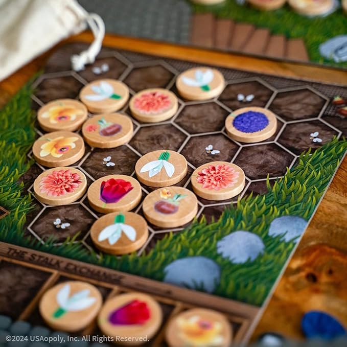 Stalk Exchange Board Game, Beautiful Flower and Gardening Themed Strategy Game, Fast, Fun, Economic, and Competitive, Ages 10+, 2-5 Players, 45+ Min Play Time, Game Design by Christopher Chan