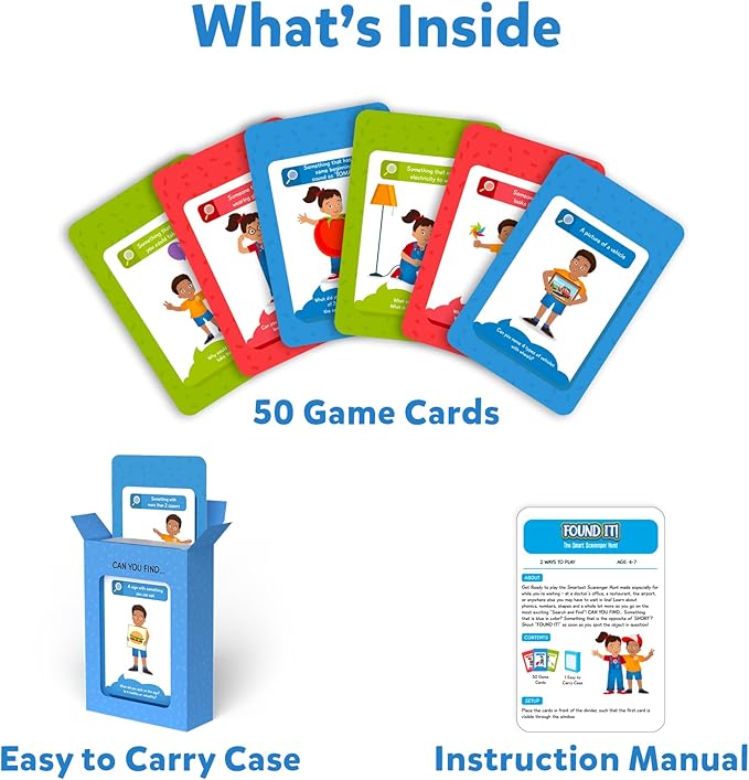 Skillmatics Scavenger Hunt Card Game - Found It for When You're Waiting, Travel & Learning Toy, Fun Family Game, Gifts for Girls, Boys, Kids Ages 4, 5, 6, 7