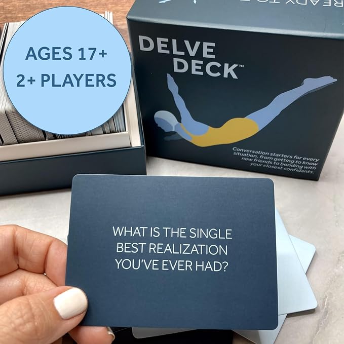 Boredwalk Delve Deck Conversation Cards for Couples, Adults, Family and Friends - Question Cards Therapy Game for Adults - Icebreaker Game - First Date Card Game