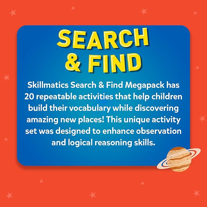 Skillmatics Search and Find Megapack Educational Game - Reusable Preschool Learning Activities, Perfect for Toddlers & Kids Who Love Toys, Art & Crafts, Builds Vocabulary, Gifts for Ages 3, 4, 5, 6