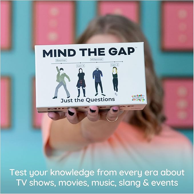 Spin Master Games, Mind the Gap Just the Questions, Expansion Pack With 1000 New questions For All Generations + 50 New Challenge Cards