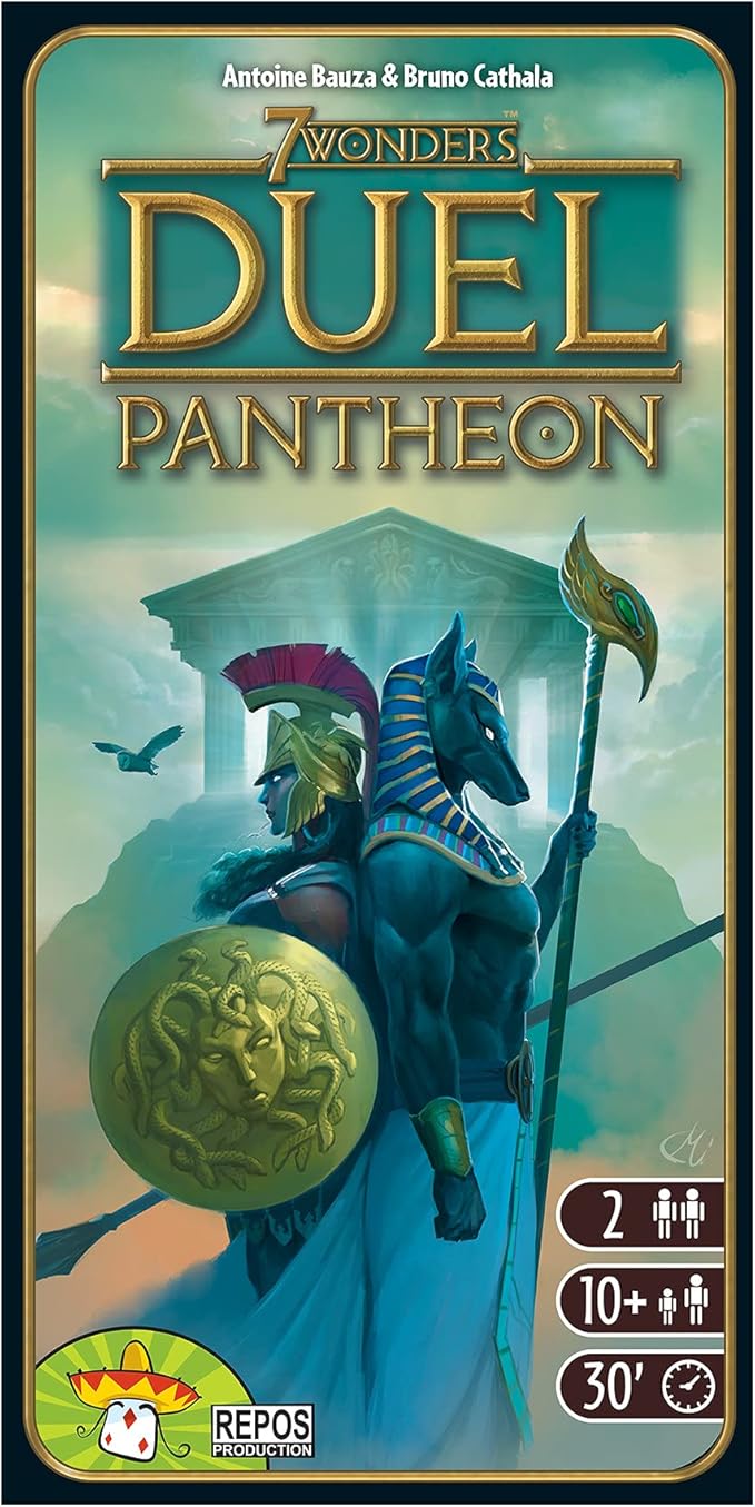 7 Wonders Duel Pantheon Board Game Expansion - Intense Two-Player Battles in The Ancient World! Strategy Game for Kids and Adults, Ages 10+, 2 Players, 30 Minute Playtime, Made by Repos Production