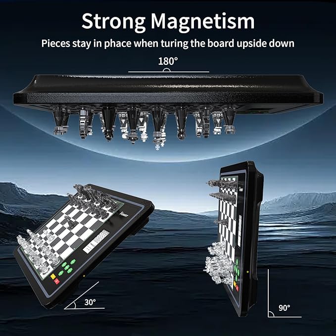 Electronic Chess Set, Electronic Chess Board Game, Computer Chess Game, Chess Set Board Game, Electronic Chess Set Game, Chess Sets Games Lovers, for Beginners Great Partner for Play and Practice