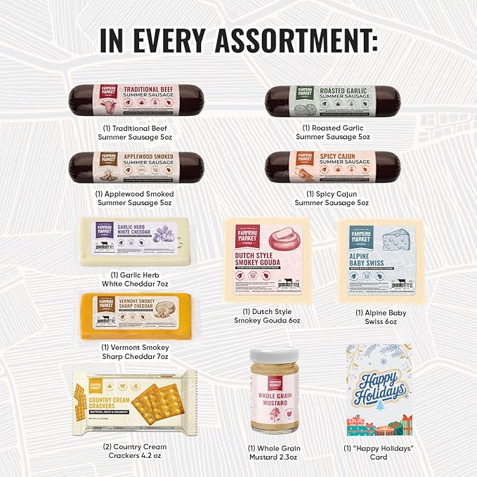 Holiday Charcuterie Gift Box, Wisconsin Cheese and Sausage, Farmers Market, Christmas and Thanksgiving Gift Basket, Curated Selection