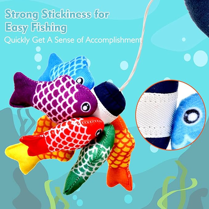 Montessori Toys for 1 Year Old Boy Girl Gifts, Cloth Fishing Game Toddler Toy 1-3, Sorting Learning Baby Toys 6-12-18 Months, One Year Old Girl Boy Birthday Gifts