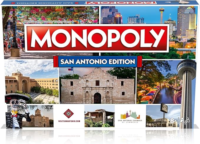 Monopoly Board Game San Antonio Edition: 2-6 Players Family Board Games for Kids and Adults, Board Games for Kids 8 and up, for Kids and Adults, Ideal for Game Night