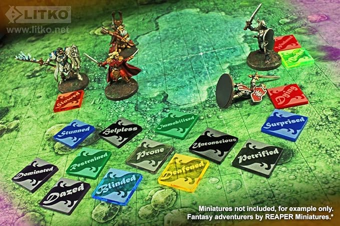 LITKO 4E Fantasy RPG Condition Game Master Token Set Compatible with Dungeons & Dragons