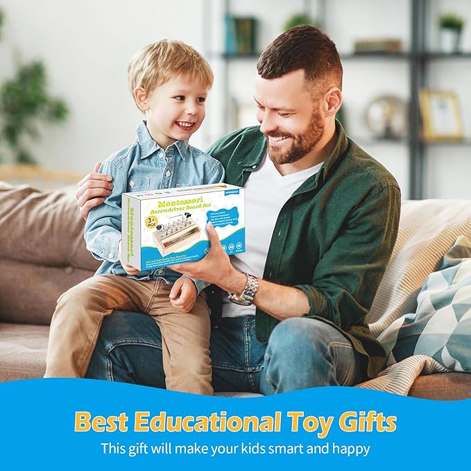 Montessori Toys for 3 4 5 Year Old,Montessori Screwdriver Board Set,Kids Tool Set,Sensory Preschool Learning for Toddler Travel,Fine Motor Skills - STEM Toys