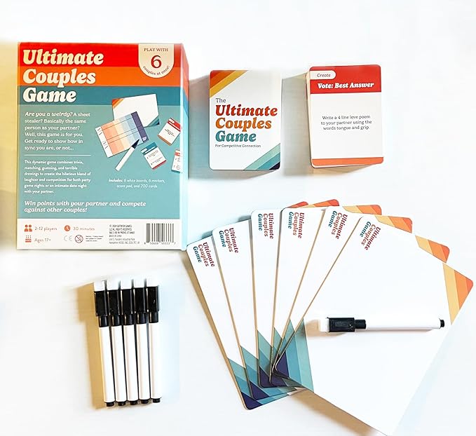 Ultimate Couples Game - Fun Party Game for Adults and Couples Game for Date Night! Guess, Match, and Draw in This Trivia, Conversation, and Relationship Card Game for Valentines, 2-12 Players