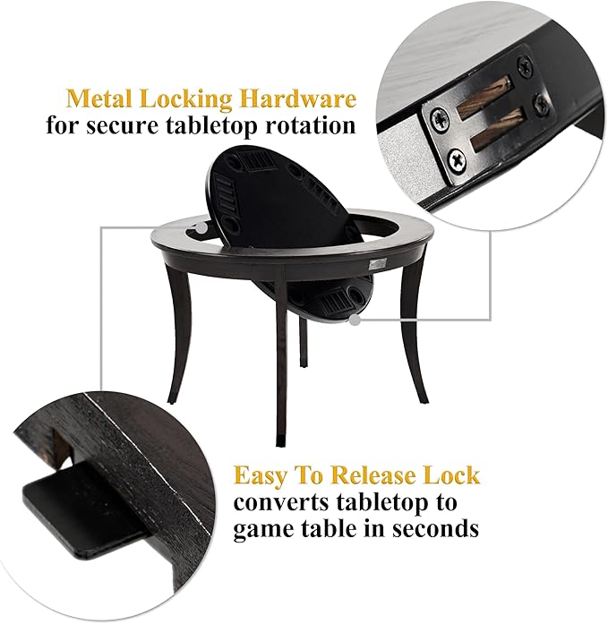 Barrington Poker Multiple Styles Folding Poker Table & Poker Table Top/Dining Table Collection, Durable Padded Rail Tables with Felt Playing Surface, Perfect for Texas Holdem Games