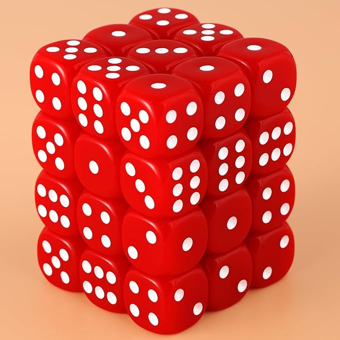 36 Pieces 12mm 6 Sided Mini Dice Set,D6 Game Dice Set,6 Sided Standard Game Dice for Board Games Dice Games Classroom Teaching Dices Game, with Portable Gaming Box(Red)