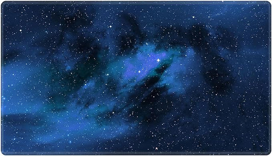 Card Playmat 24" x 14" Game Mat for MTG/TCG Cards, Trading Card Game Stitched Play Mats Original Duel Mat Gaming Competition Pad Board Games Card Binder, Galaxy Blue Mana