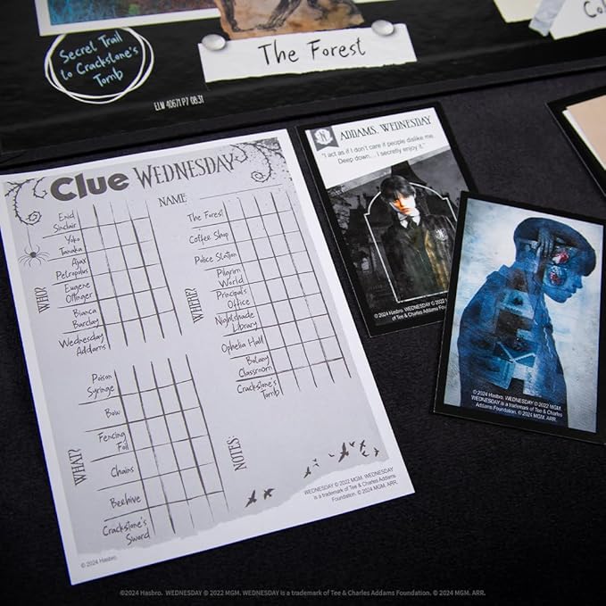 CLUE: Wednesday | Classic Board Game Inspired by The Netflix Original Series | Solve The Mystery at Nevermore Academy with Friends and Family | Officially Licensed Merchandise | 2-6 Players | Ages 8+