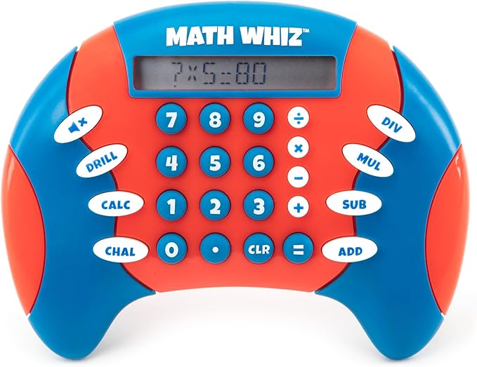 Educational Insights Math Whiz - Electronic Math Games, Addition, Subtraction, Division, and Multiplication Game, Handheld Games for Kids, Interactive STEM Learning Tools for Ages 6+