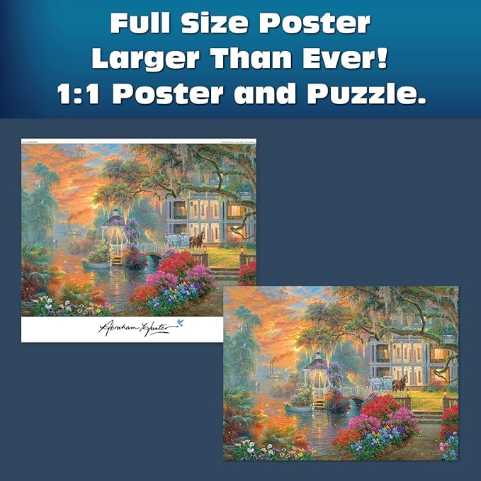 Buffalo Games - Sapphire Select - Abraham Hunter - Southern Charm - 1000 Piece Jigsaw Puzzle – Challenging & Fun – Blue Core Puzzle Board – Giftable Display Box - Full Size Poster Included