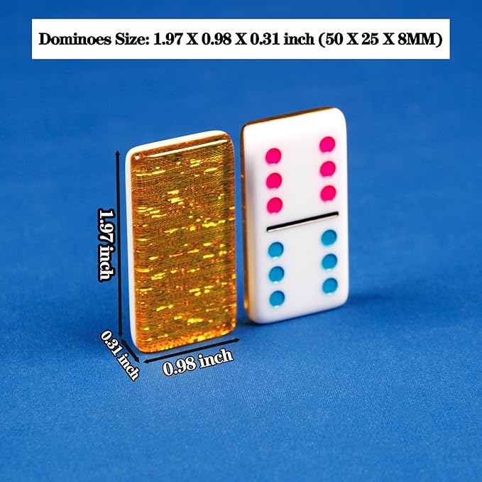 Mexican Train Dominos Set Acrylic Dominos Set (Double 6 Golden)