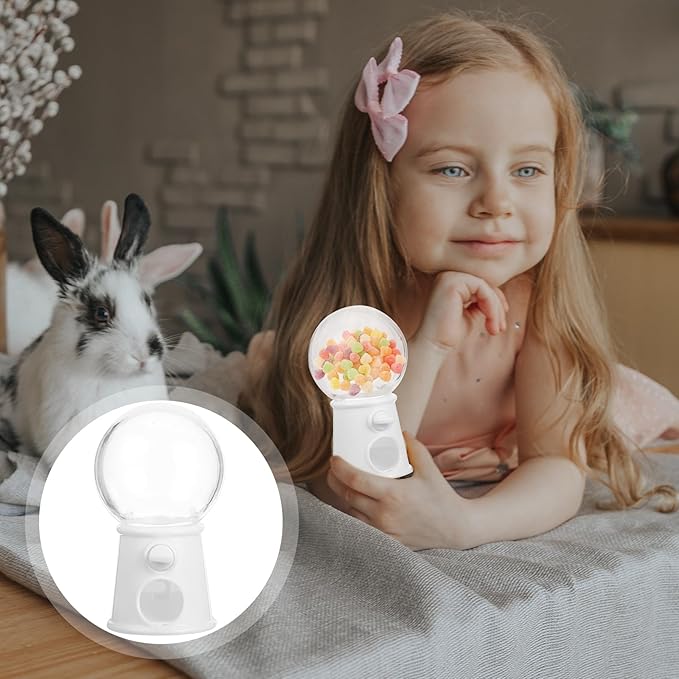 Garneck 48 Pcs Mini Machine Cute Gumball Machine Kids Party Toys Jelly Candy Arcade Game Machine Mini Candy Dispenser Valentine Candy for Snack Child Plastic Personality White, Whitex4pcs, 12RF23152R
