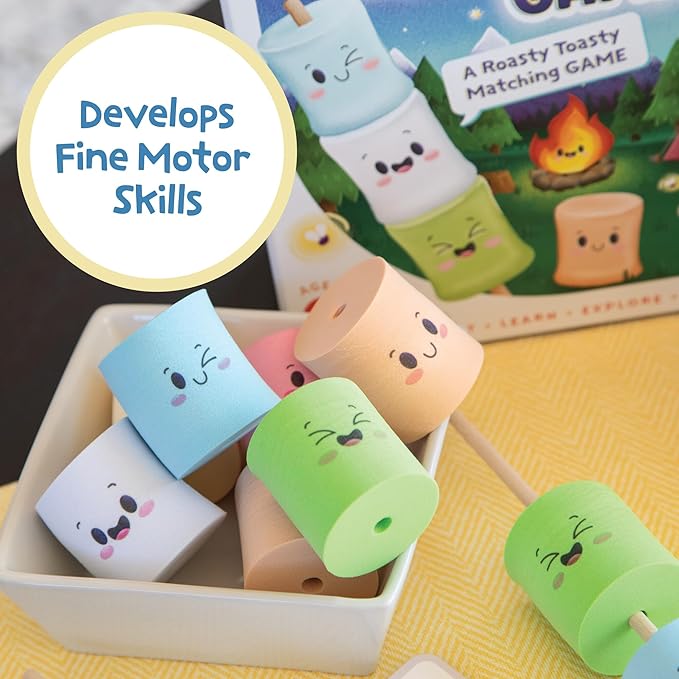 Peaceable Kingdom Happy Marshmallow Toddler Game - Develops Fine Motor Skills and Color Matching for Kids Ages 2 and Up